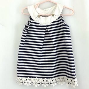 Girl’s Savannah Striped Tank with Lace Trim Size 5T